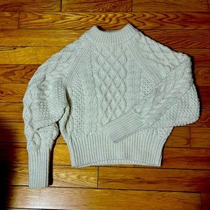 H&M cropped cable knit ivory sweater